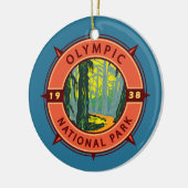 Olympisch natuurpark Hoh Rainforest Retro Compass Keramisch Ornament (Links)