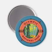 Olympisch natuurpark Hoh Rainforest Retro Compass Magneet (Voorkant / Achterkant)