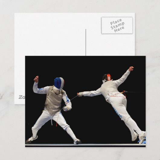 Olympisch omheining Lunge en Parry Briefkaart (Voorkant / Achterkant)