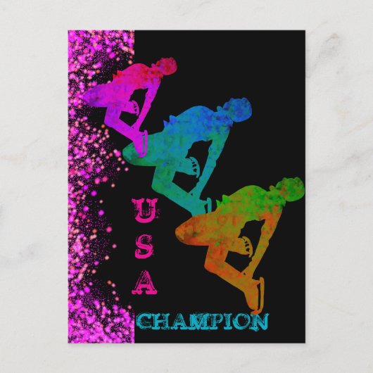 OLYMPISCH SCHAATSEN  BRIEFKAART (Voorkant)