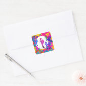 OLYMPISCH SCHAATSEN  VIERKANTE STICKER (Envelop)