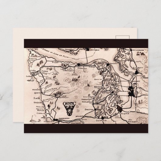 Olympisch Schiereiland Kaart (Voorkant / Achterkant)