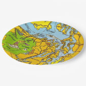 Olympisch Schiereiland Kaart Papieren Bordje (Gekanteld)