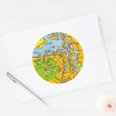 Olympisch Schiereiland Kaart Ronde Sticker (Envelop)