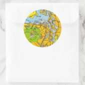 Olympisch Schiereiland Kaart Ronde Sticker (Tas)