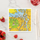 Olympisch Schiereiland Kaart Servet (Insitu)