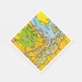 Olympisch Schiereiland Kaart Servet (Hoek)
