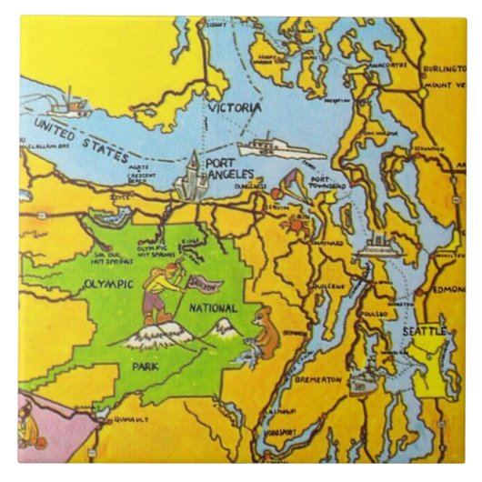 Olympisch Schiereiland Keramische Tegels Tegeltje (Voorkant)