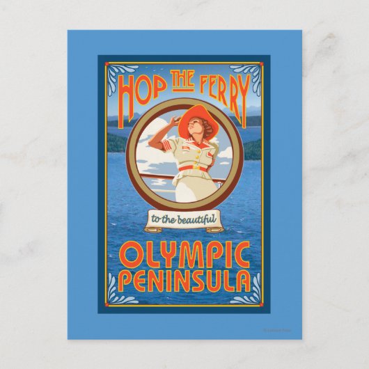 Olympisch schiereiland, Washington Hop the Ferry Briefkaart (Voorkant)