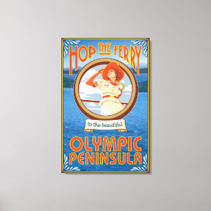 Olympisch schiereiland, Washington Hop the Ferry Canvas Afdruk