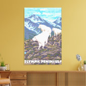 Olympisch schiereiland, Washington Mountain Goats Canvas Afdruk (Insitu (Woonkamer))