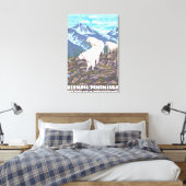 Olympisch schiereiland, Washington Mountain Goats Canvas Afdruk (Insitu (Slaapkamer))