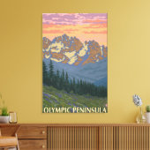 Olympisch schiereiland, Washington Spring Flowers Canvas Afdruk (Insitu (Woonkamer))