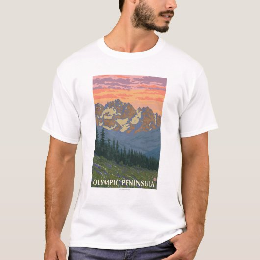 Olympisch schiereiland, Washington Spring Flowers T-shirt (Voorkant)