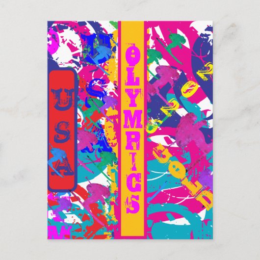 OLYMPISCH SKIËN BRIEFKAART (Voorkant)