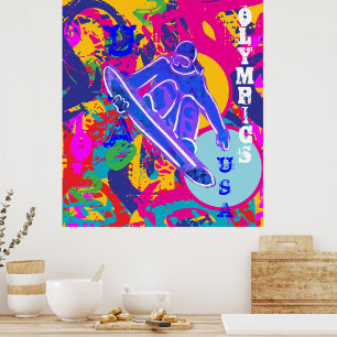 OLYMPISCH SNEEUWBORDRIDEN POSTER