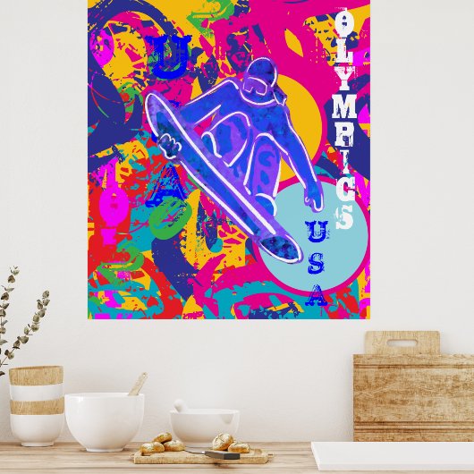 OLYMPISCH SNEEUWBORDRIDEN POSTER