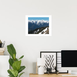 Olympische Bergen Bedekt met Sneeuw Fotografisch Poster