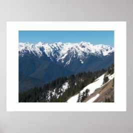 Olympische Bergen Bedekt met Sneeuw Fotografisch Poster