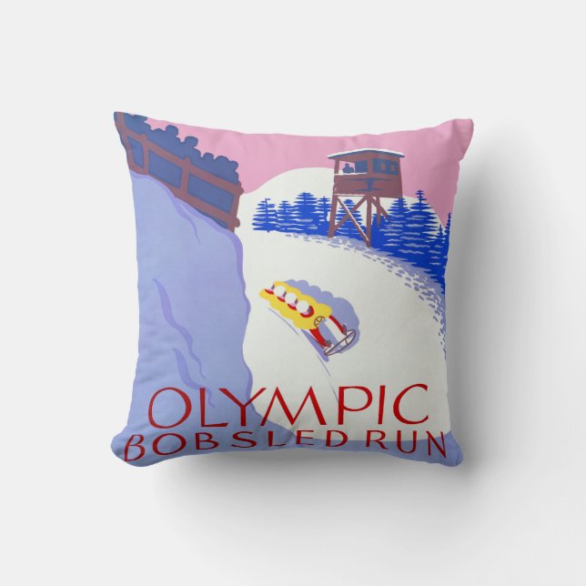  Olympische Bobsled run Lake Placid Kussen (Voorkant)
