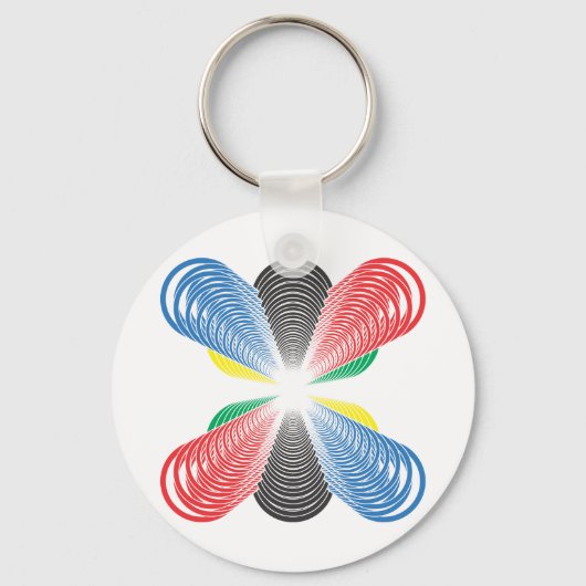 Olympische cirkels perspectief sleutelhanger (Voorkant)