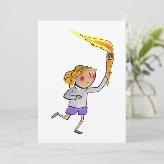 olympische fakkel kaart (Staand voorkant)