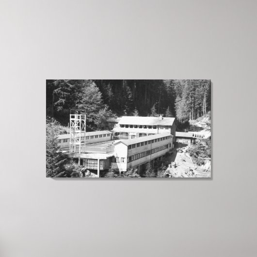 Olympische Hot Springs, WA Lodge Uitzicht Foto #1 Canvas Afdruk (Voorkant)