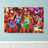 Olympische lopers canvas afdruk (Insitu (Houten vloer))