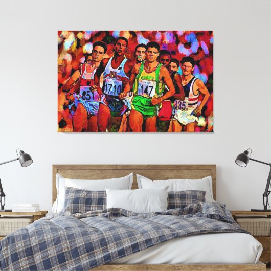 Olympische lopers canvas afdruk (Insitu (Slaapkamer))