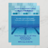 Olympische Pool Party uitnodiging (Voorkant / Achterkant)