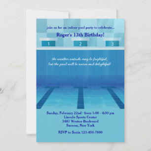 Olympische Pool Party uitnodiging