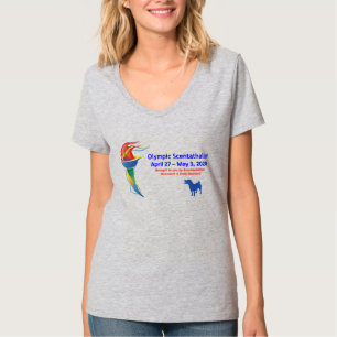 Olympische Scentatalon Dames V-nek T-shirt