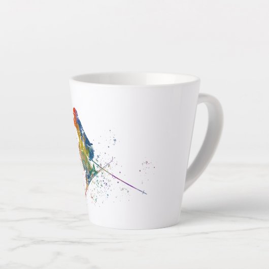 Olympische skiccompetitie in waterverf latte mok (Rechterhoek)
