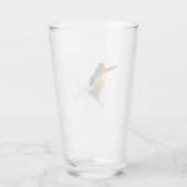 Olympische skiwedstrijd in waterverf glas (Achterkant)