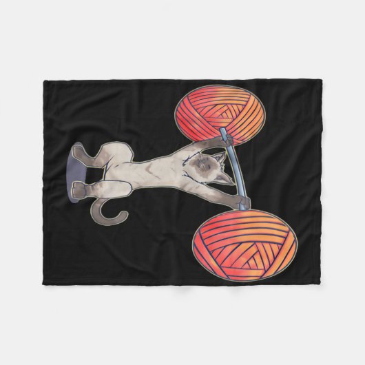 Olympische Snatch Siamese Kat Gewichtheffen Bodybu Fleece Deken (Voorkant (Horizontaal))