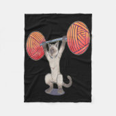 Olympische Snatch Siamese Kat Gewichtheffen Bodybu Fleece Deken (Voorkant)