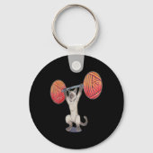 Olympische Snatch Siamese Kat Gewichtheffen Bodybu Sleutelhanger (Voorkant)