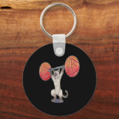 Olympische Snatch Siamese Kat Gewichtheffen Bodybu Sleutelhanger (Voorkant)