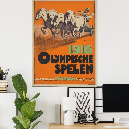 Olympische Spelen 1916 Poster (Thuiskantoor)