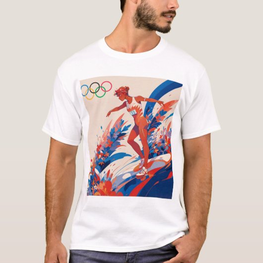 OLYMPISCHE SPELEN 2024 Vrouw Atleet T-shirt (Voorkant)