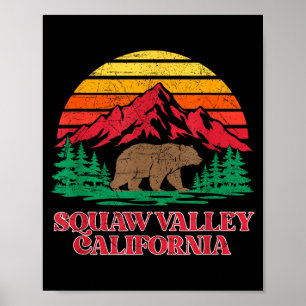 Olympische vallei californië grizzlybeer vintage poster