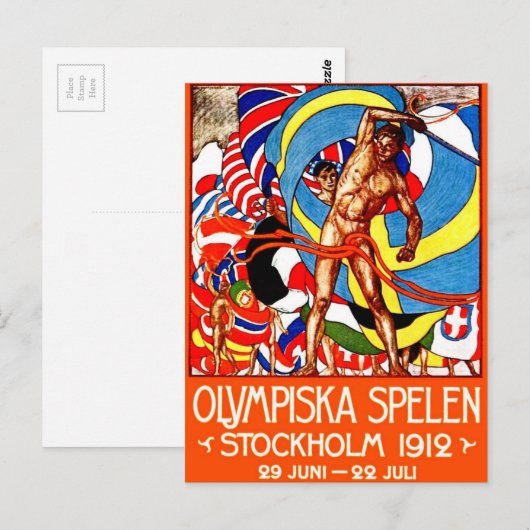 Olympische zomer 1912 ( poster) ~ briefkaart (Voorkant / Achterkant)