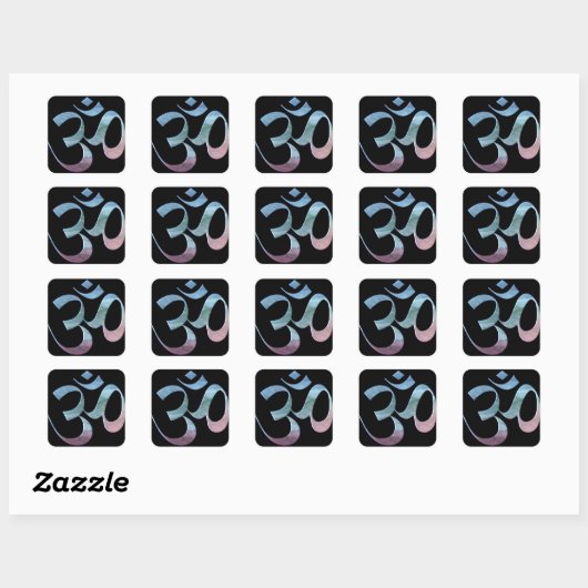 Om 1 vierkante sticker (Vel)