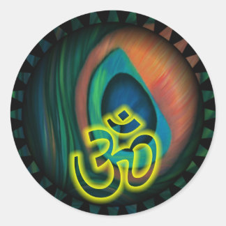 Om 3 ronde sticker
