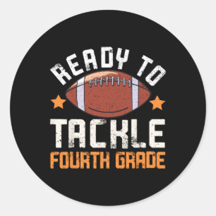 Om 4e klas terug naar school Football aan te pakke Ronde Sticker