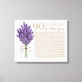 om 90 redenen houden we van je oma - verjaardag canvas afdruk (Voorkant)