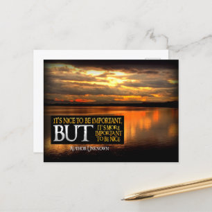 "Om aardig te zijn" Inspirerend Quote Briefkaart