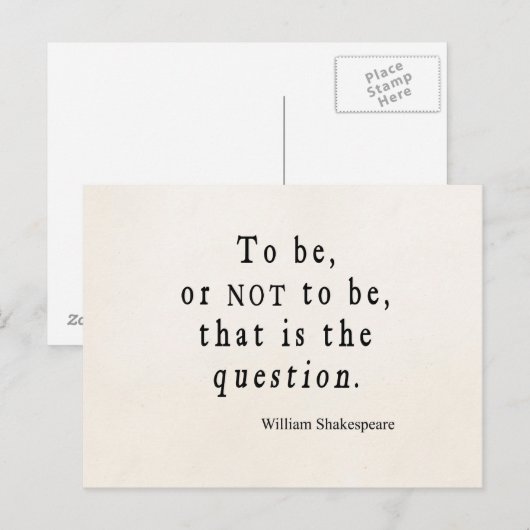 Om al dan niet dat te zijn, is het Shakespeare-cit Briefkaart (Voorkant / Achterkant)