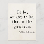 Om al dan niet dat te zijn, is het Shakespeare-cit Briefkaart (Voorkant)