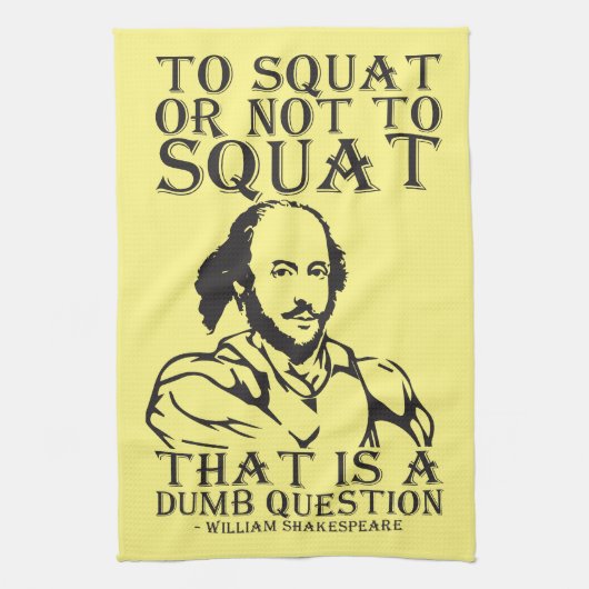 Om al dan niet te knijpen? - William Shakespeare Theedoek (Verticaal)